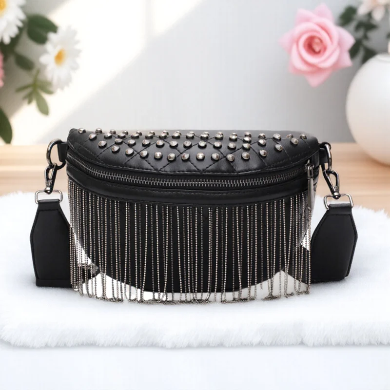 Lightweight Large Capacity Waist Bag For Women Crossbody Fanny Pack Tassel Rivet Design Outdoor Messenger Chest Pouch Phone
Lightweight Large Capacity Waist Bag For Women Crossbody Fanny Pack Tassel Rivet Design Outdoor Messenger Chest Pouch Phone