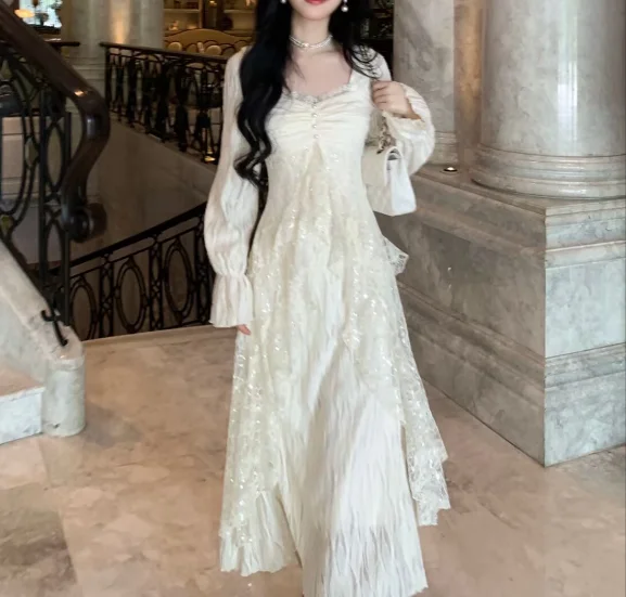 Elegant Midi Women's Dres French Fairy Skirt Gentle Dress Temperament Lace Slim Long Dress for Women
Elegant Midi Women's Dres French Fairy Skirt Gentle Dress Temperament Lace Slim Long Dress for Women