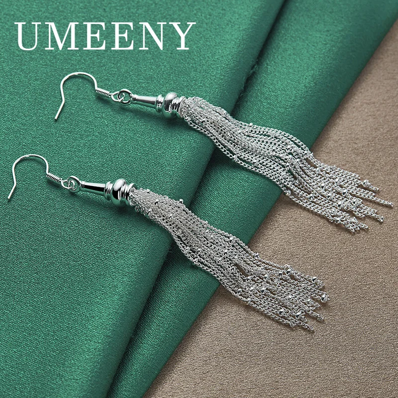 925 Sterling Silver Exquisite Tassel Dangle Earrings Women Charming Engagement Jewelry Fashion Party
925 Sterling Silver Exquisite Tassel Dangle Earrings Women Charming Engagement Jewelry Fashion Party