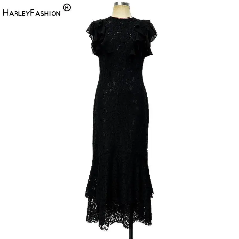 2026 Summer Lady Designed Ruffles Chiffon Patchwork Hollow Out Lace Wear O-neck Short Sleeve Solid Long Dress
2026 Summer Lady Designed Ruffles Chiffon Patchwork Hollow Out Lace Wear O-neck Short Sleeve Solid Long Dress