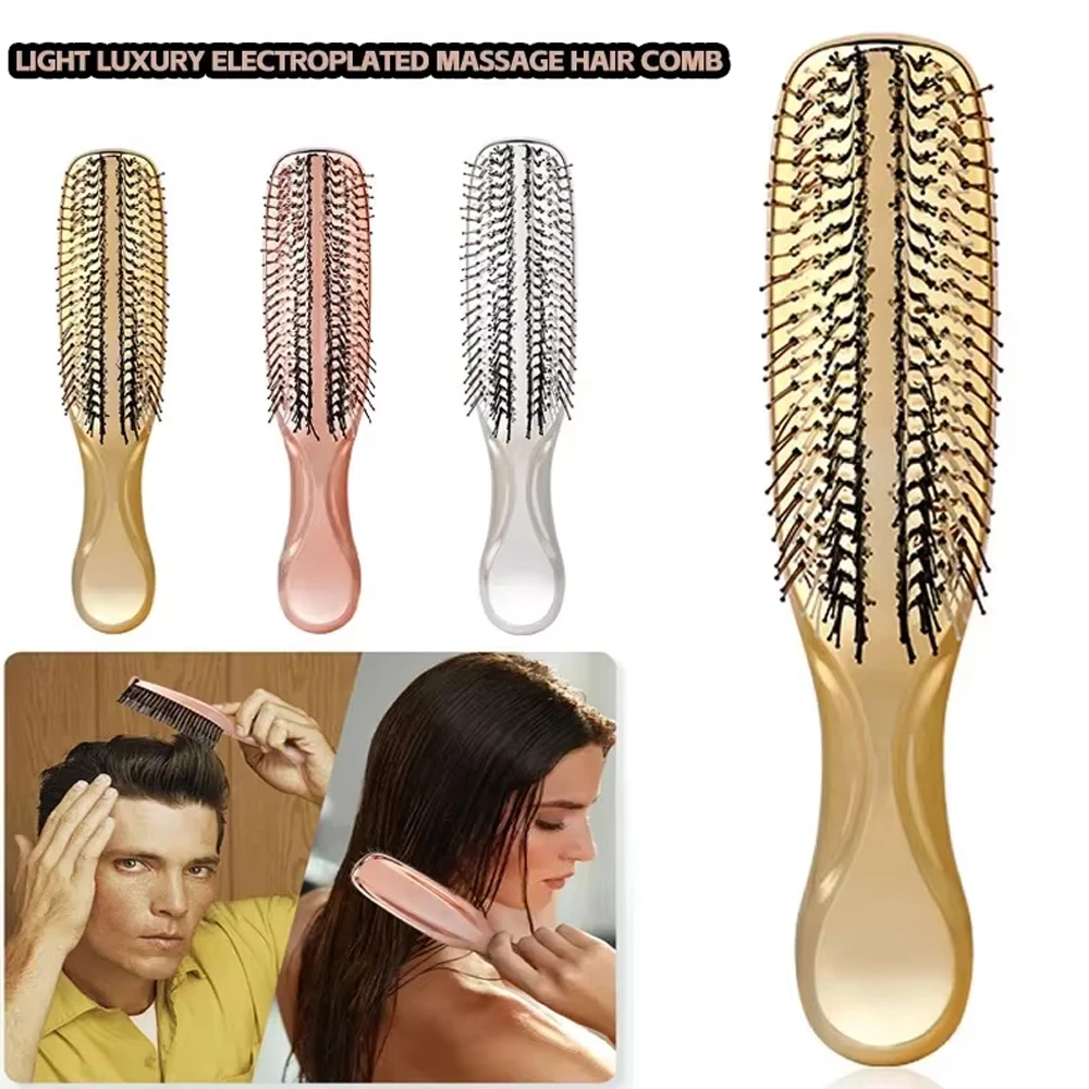 NEW Salon Massage Comb Anti-static Upscale Electroplated Dry Wet Hairdressing Knotting Hair Brushes Barber Home Tools Supplies
NEW Salon Massage Comb Anti-static Upscale Electroplated Dry Wet Hairdressing Knotting Hair Brushes Barber Home Tools Supplies