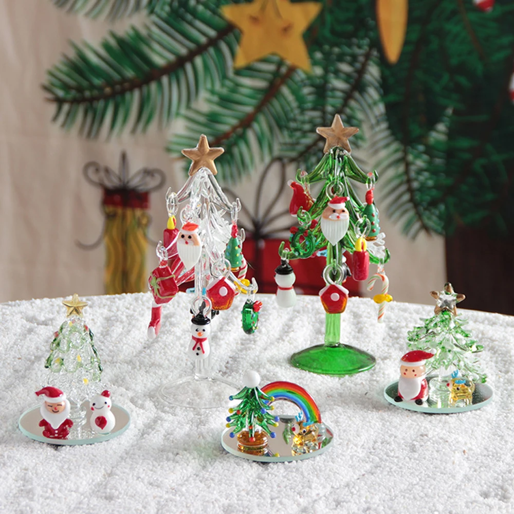 Glass Christmas Tree Tabletop Decoration with Assorted Glass Ornament Art Glass Christmas Tree Figurines For Holiday Season Gift
Glass Christmas Tree Tabletop Decoration with Assorted Glass Ornament Art Glass Christmas Tree Figurines For Holiday Season Gift