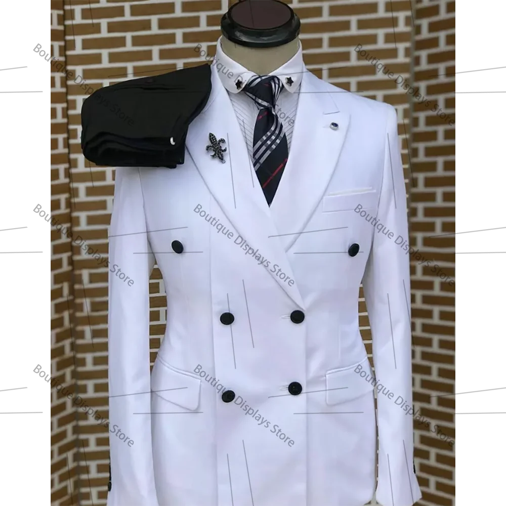 Elegant White Front Fork Double Breasted Men Suit Two Pieces(Jacket+Pants) Lapel Outfits Chic Casual Party Prom Wedding Set
Elegant White Front Fork Double Breasted Men Suit Two Pieces(Jacket+Pants) Lapel Outfits Chic Casual Party Prom Wedding Set