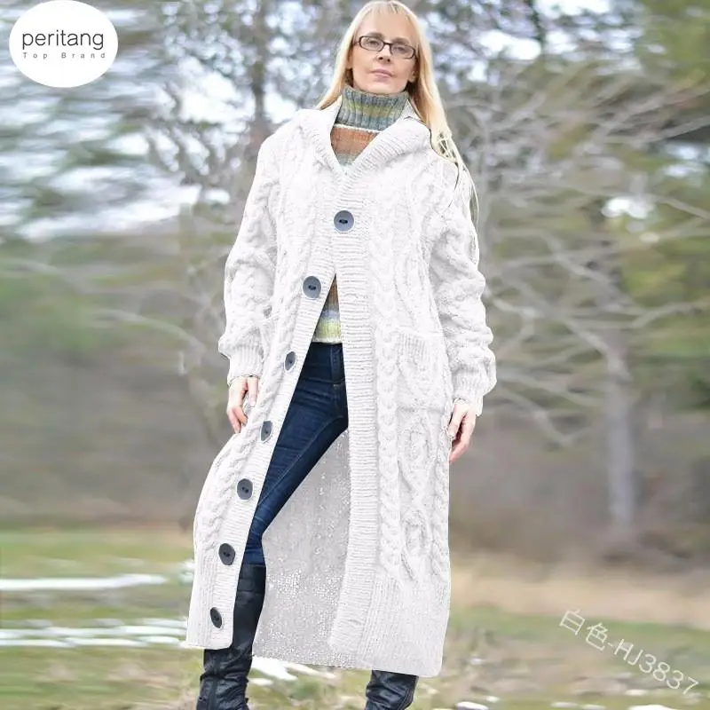 Autumn Winter Knitted Hooded Long Cardigan Sweater Button Solid Women Long-sleeved Sweater Loose Casual Lady All-match
Autumn Winter Knitted Hooded Long Cardigan Sweater Button Solid Women Long-sleeved Sweater Loose Casual Lady All-match