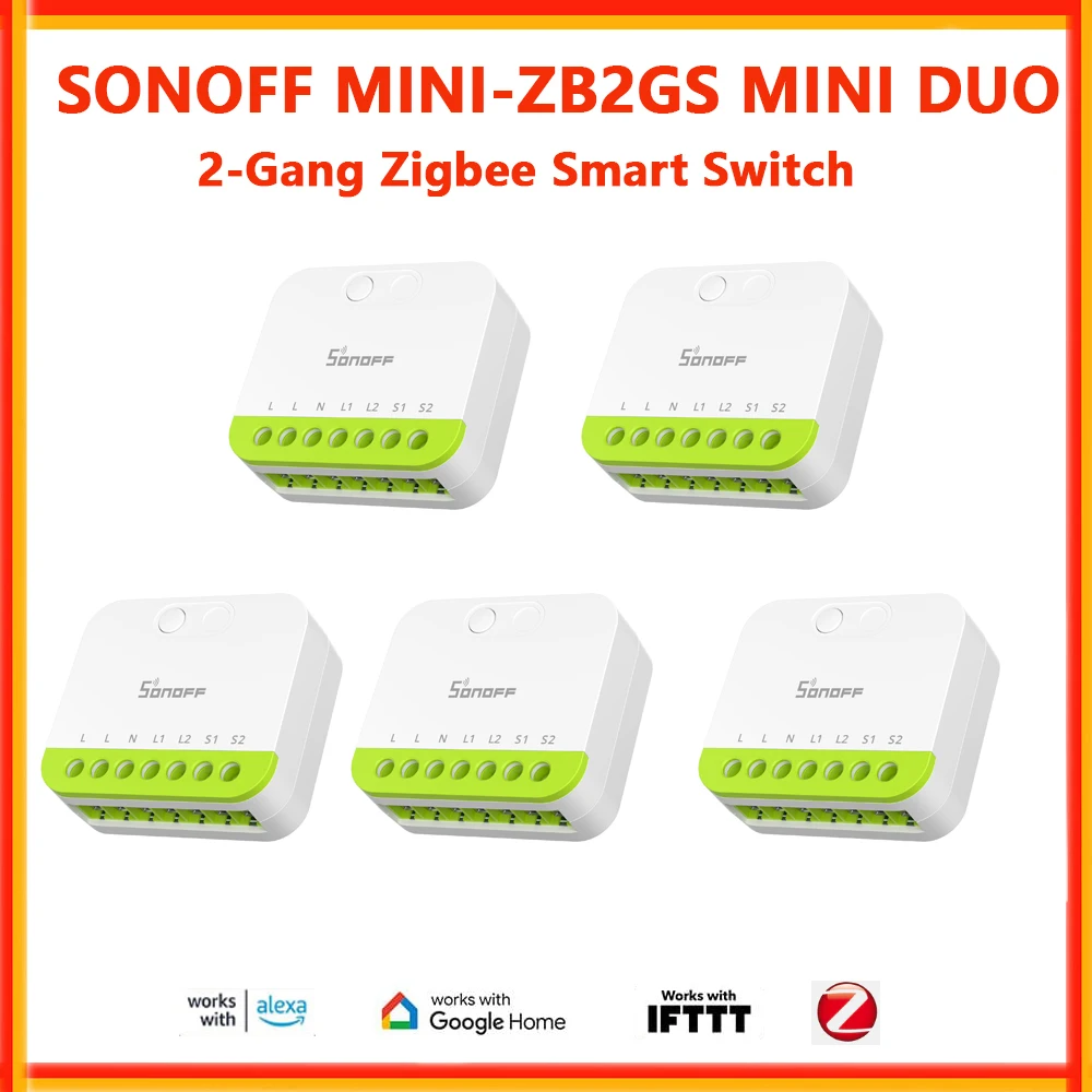 SONOFF MINI DUO 2-Gang Zigbee Smart Switch MINI-ZB2GS Smart Home Dual-Load Control Zigbee Switch EWelink APP Alexa Google Home
SONOFF MINI DUO 2-Gang Zigbee Smart Switch MINI-ZB2GS Smart Home Dual-Load Control Zigbee Switch EWelink APP Alexa Google Home