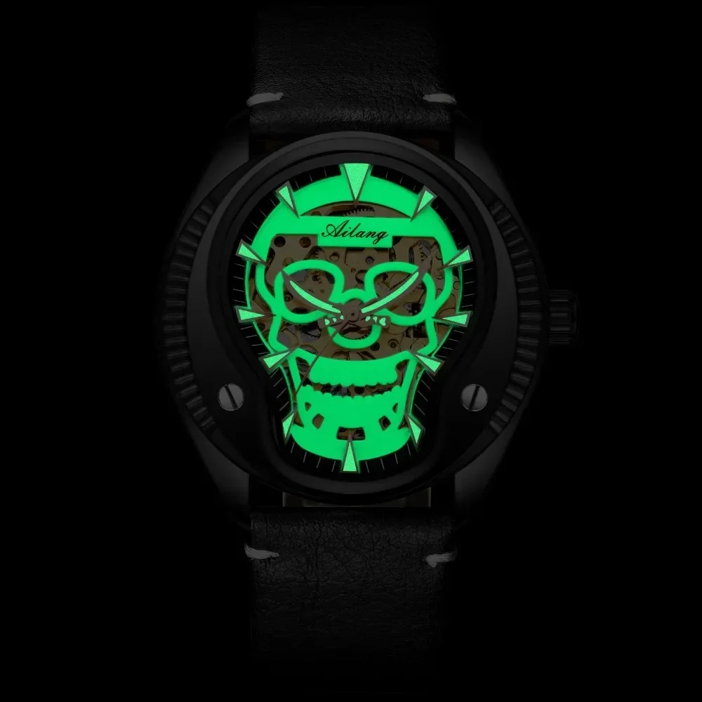 Hip Hop Mechanical Watch Personality Waterproof Gift Gold-Plated Skull Luminous Hand Watch The Ultimate Automatic Skeleton Watch
Hip Hop Mechanical Watch Personality Waterproof Gift Gold-Plated Skull Luminous Hand Watch The Ultimate Automatic Skeleton Watch