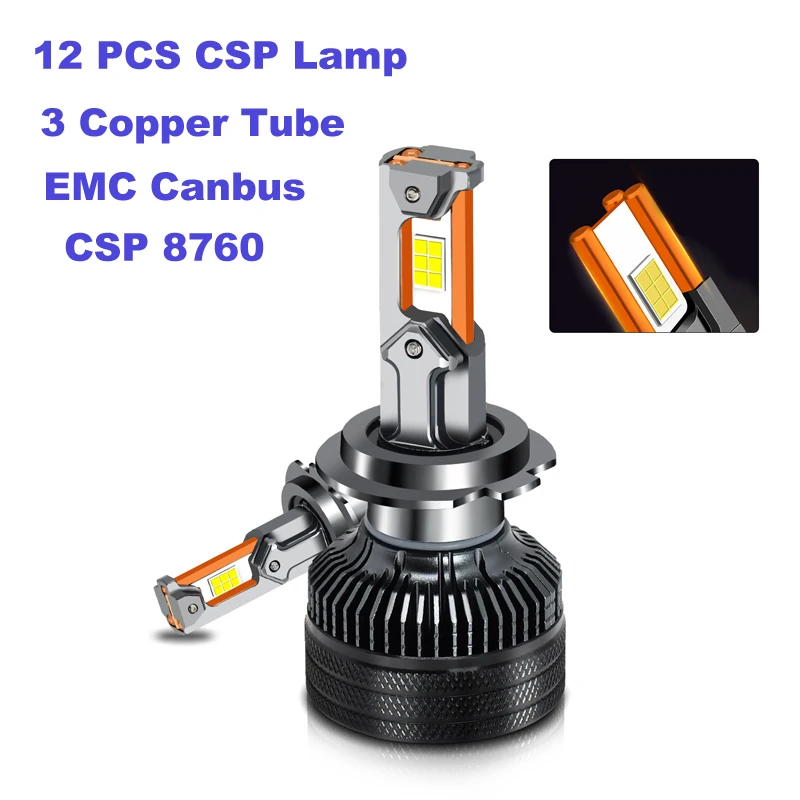 H7 LED Headlight Bulb 120W Triple Copper Tube High Power Car Lamps Canbus H11 H8 H9 9005 HB3 9006 HB4 H4 12V 13000LM 2PCS
H7 LED Headlight Bulb 120W Triple Copper Tube High Power Car Lamps Canbus H11 H8 H9 9005 HB3 9006 HB4 H4 12V 13000LM 2PCS