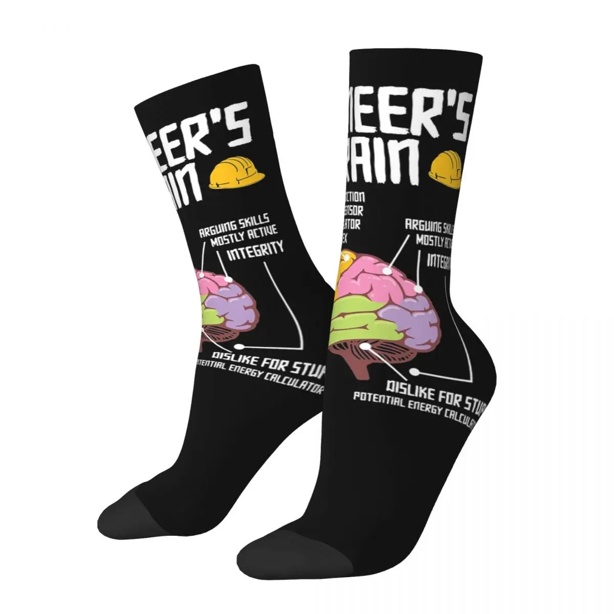 

Engineer's Brain Engineering Profession Graphic Gift Socks Harajuku Sweat Absorbing Stockings All Season Long Socks for Unisex