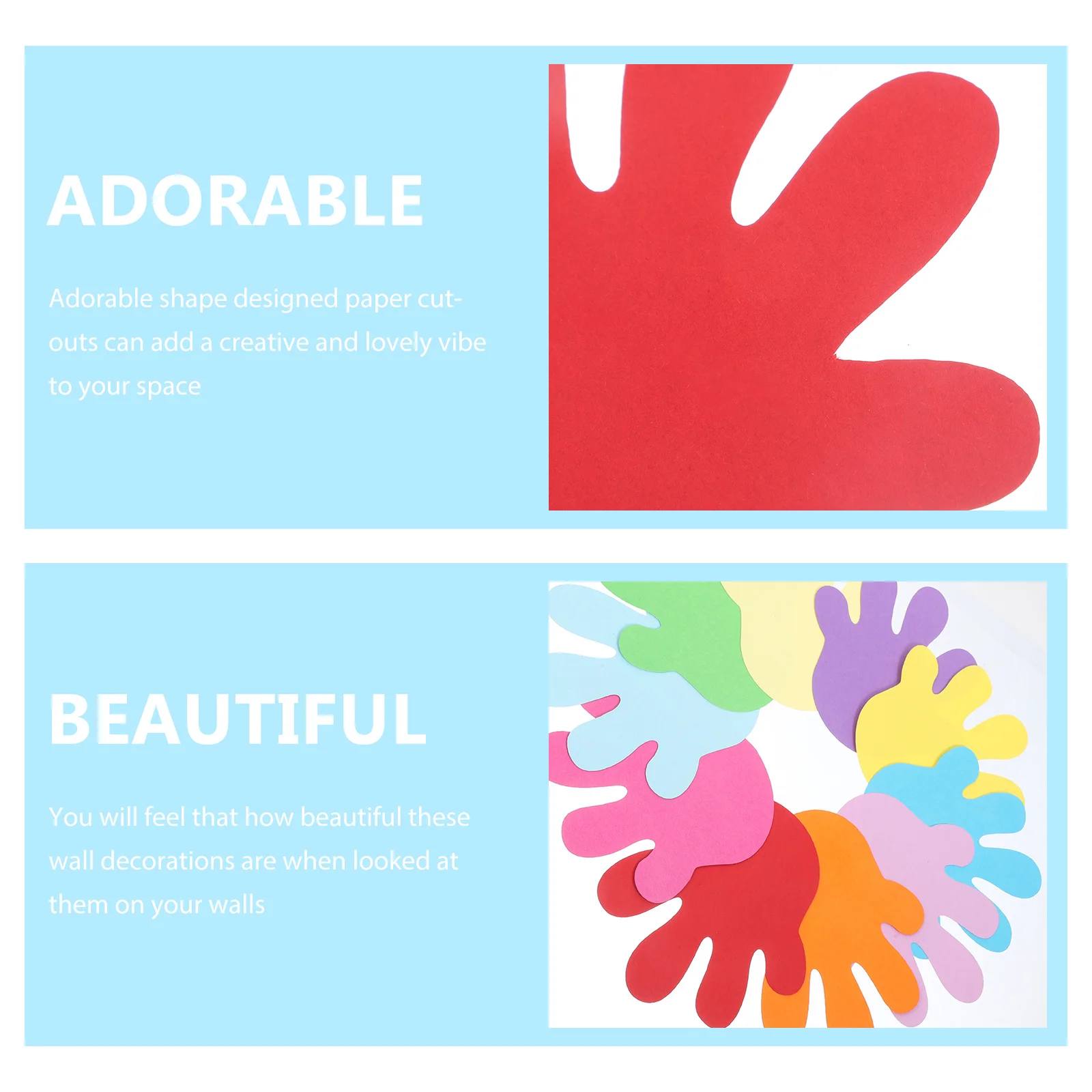 50pcs Palm Shape Colored Paper Cutouts Diy Wall Decor For Nursery Bedroom Classroom Home Decoration Paper Cutout Art Decors
50pcs Palm Shape Colored Paper Cutouts Diy Wall Decor For Nursery Bedroom Classroom Home Decoration Paper Cutout Art Decors