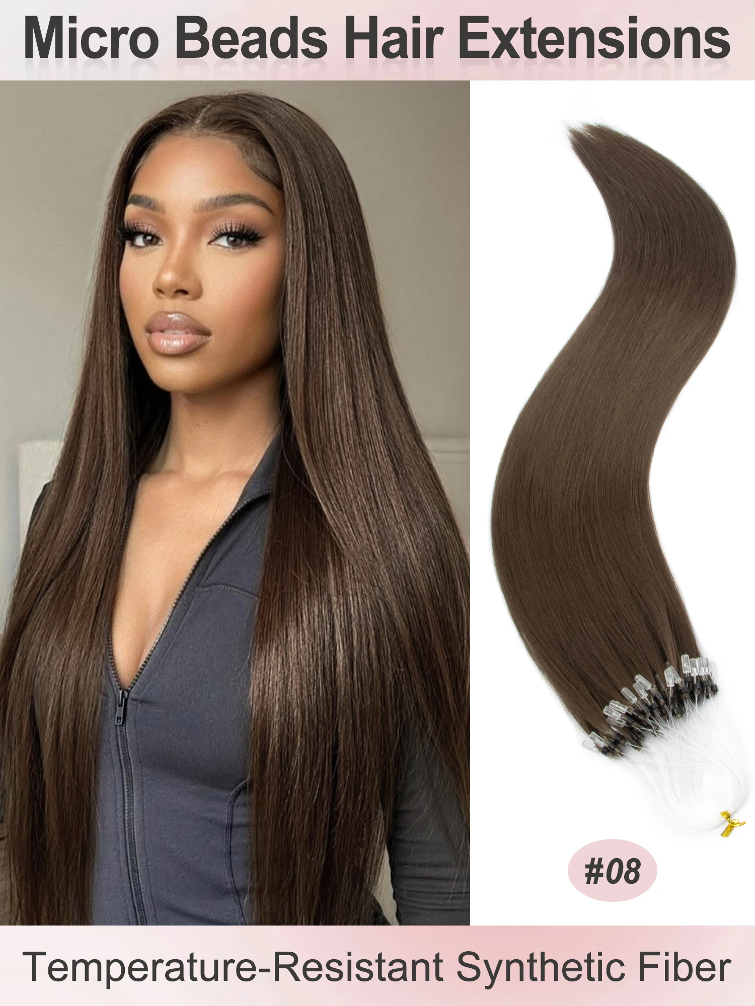 Nano Ring Synthetic Hair Straight Pre Nano Bead Hair Extensions Lightweight Seamless Hair for Women No Damage Easy to Style
Nano Ring Synthetic Hair Straight Pre Nano Bead Hair Extensions Lightweight Seamless Hair for Women No Damage Easy to Style
