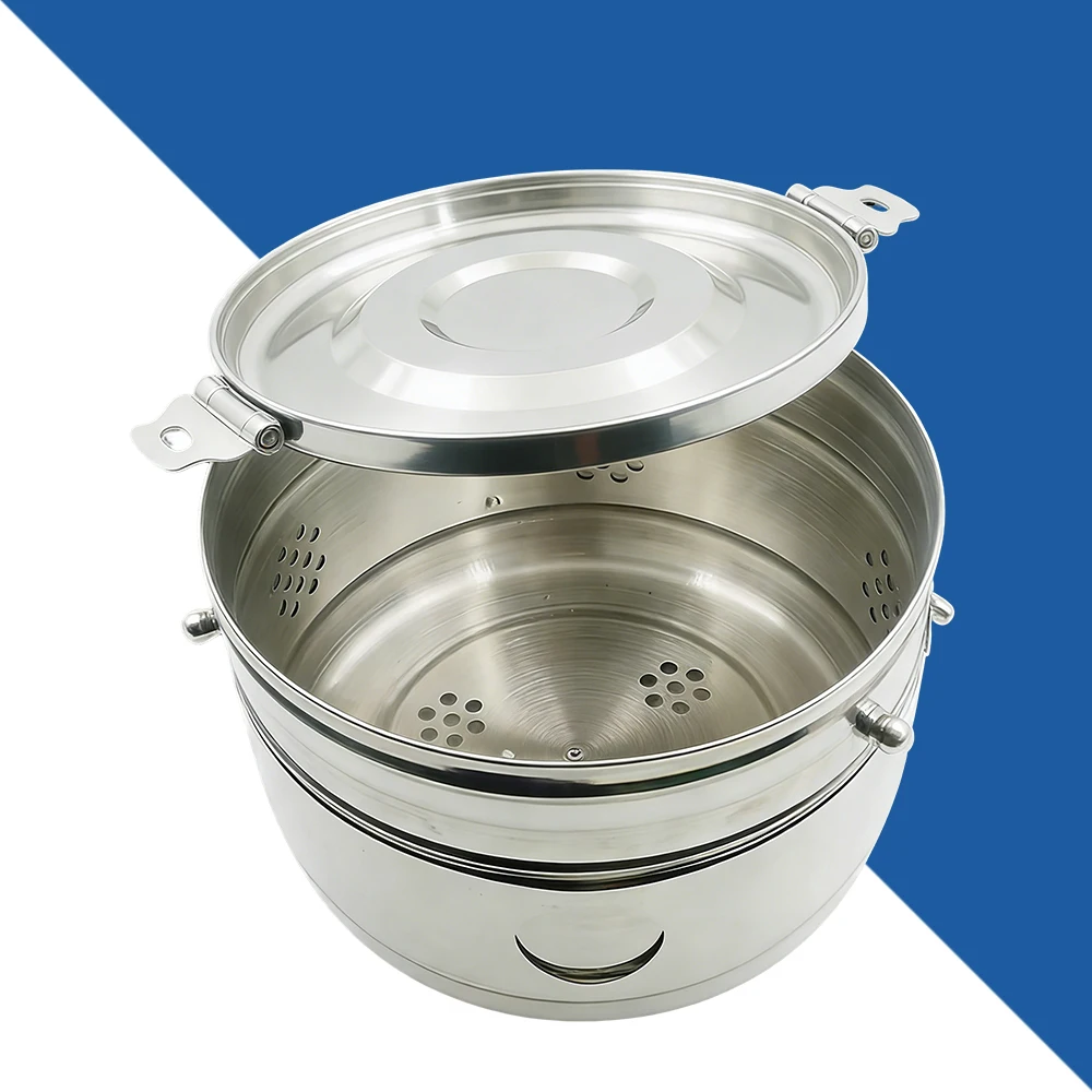 17 cm Dental Storage Tank with Cover 304 Stainless Steel Sterilizing Cylinder for Cotton Gauze
17 cm Dental Storage Tank with Cover 304 Stainless Steel Sterilizing Cylinder for Cotton Gauze