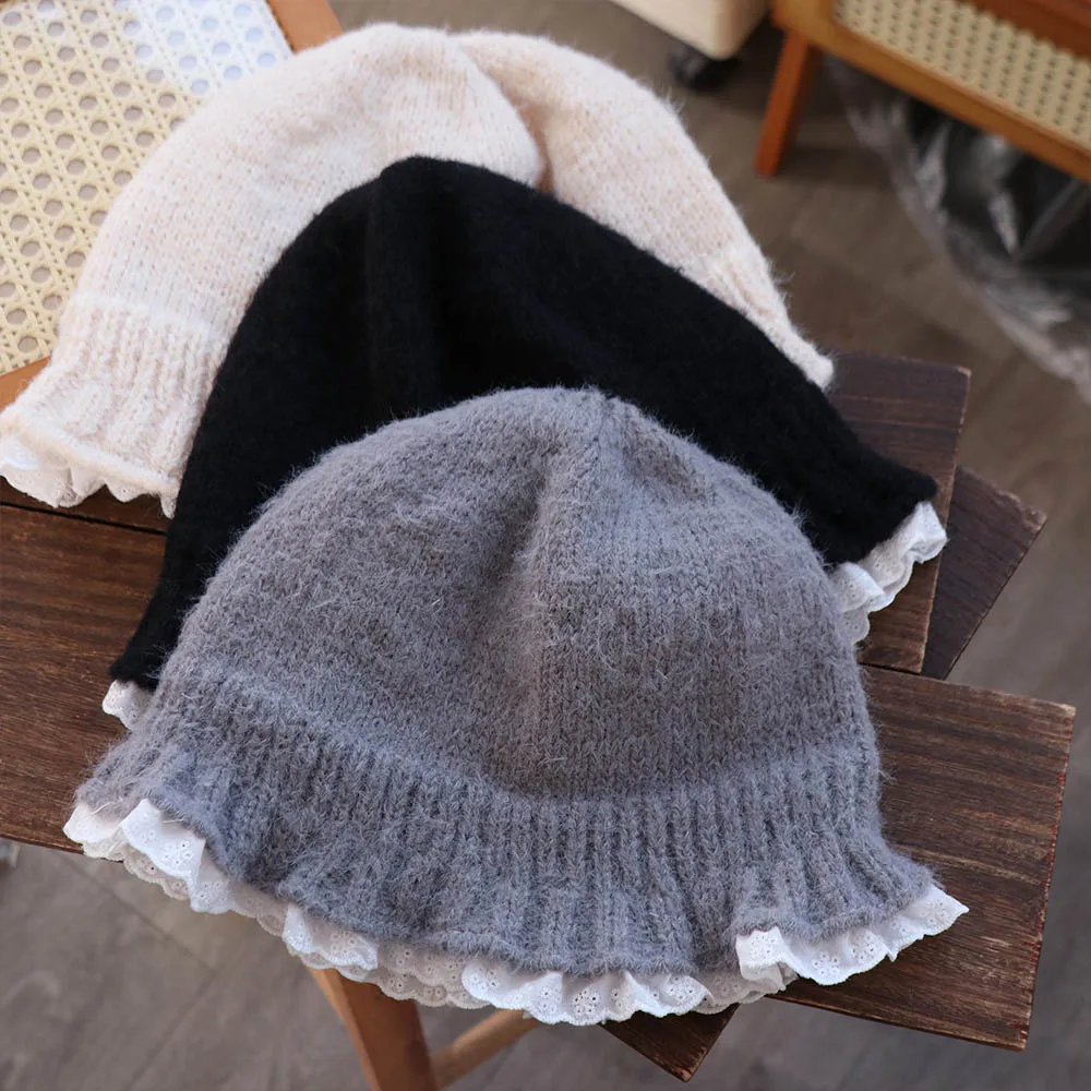 Вязаная шапка-бини с кружевной отделкой, однотонная, из пряжи, для женщин, на большую окружность головы, в корейском стиле, для девочек
Вязаная шапка-бини с кружевной отделкой, однотонная, из пряжи, для женщин, на большую окружность головы, в корейском стиле, для девочек