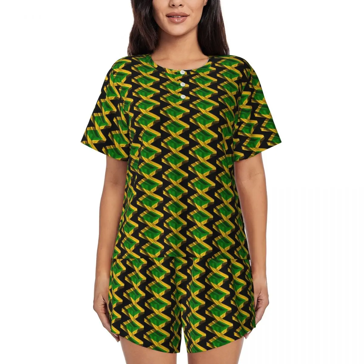 Jamaica Flag Pajamas Women Love Jamaica Funny Nightwear Spring Short Sleeve 2 Piece Home O Neck Graphic Pajama Sets
Jamaica Flag Pajamas Women Love Jamaica Funny Nightwear Spring Short Sleeve 2 Piece Home O Neck Graphic Pajama Sets
