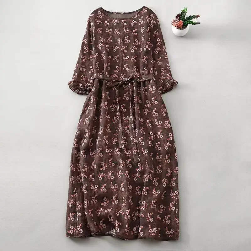 Pop Cotton Linen Women Dresses New Summer Half Sleeve O-Neck Vintage Floral Party Dresses Female Holiday Beach Midi Dress
Pop Cotton Linen Women Dresses New Summer Half Sleeve O-Neck Vintage Floral Party Dresses Female Holiday Beach Midi Dress