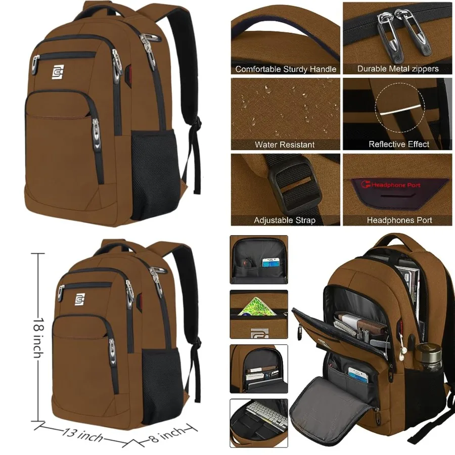 Backpack, Business Travel Anti Theft Slim Durable s Backpack, Water Resistant College Computer Bag for Women and Men Fits and N
Backpack, Business Travel Anti Theft Slim Durable s Backpack, Water Resistant College Computer Bag for Women and Men Fits and N