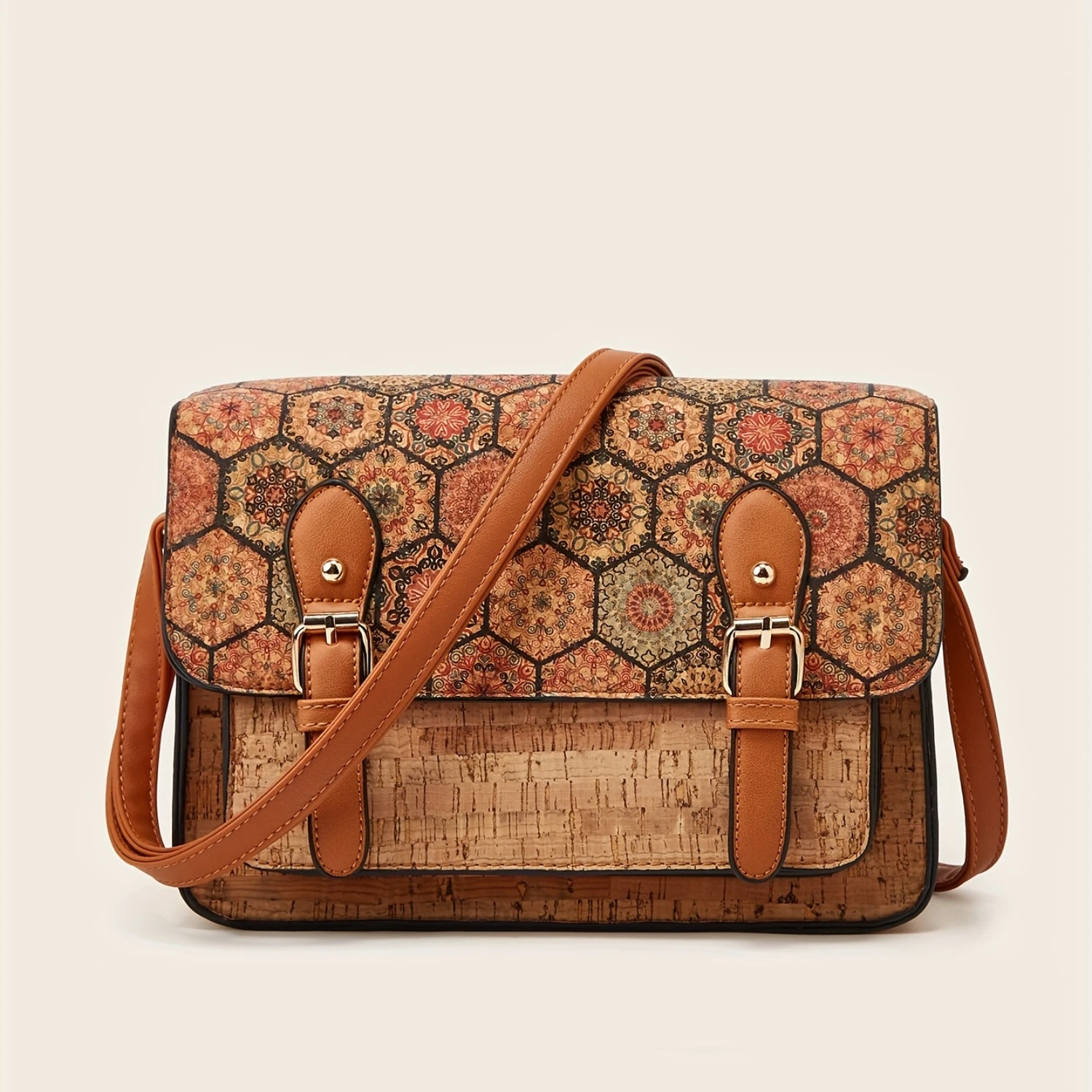 Bark Print Crossbody Bag, Vintage Flower Print Square Purses, Women's Buckle Shoulder Bag
Bark Print Crossbody Bag, Vintage Flower Print Square Purses, Women's Buckle Shoulder Bag