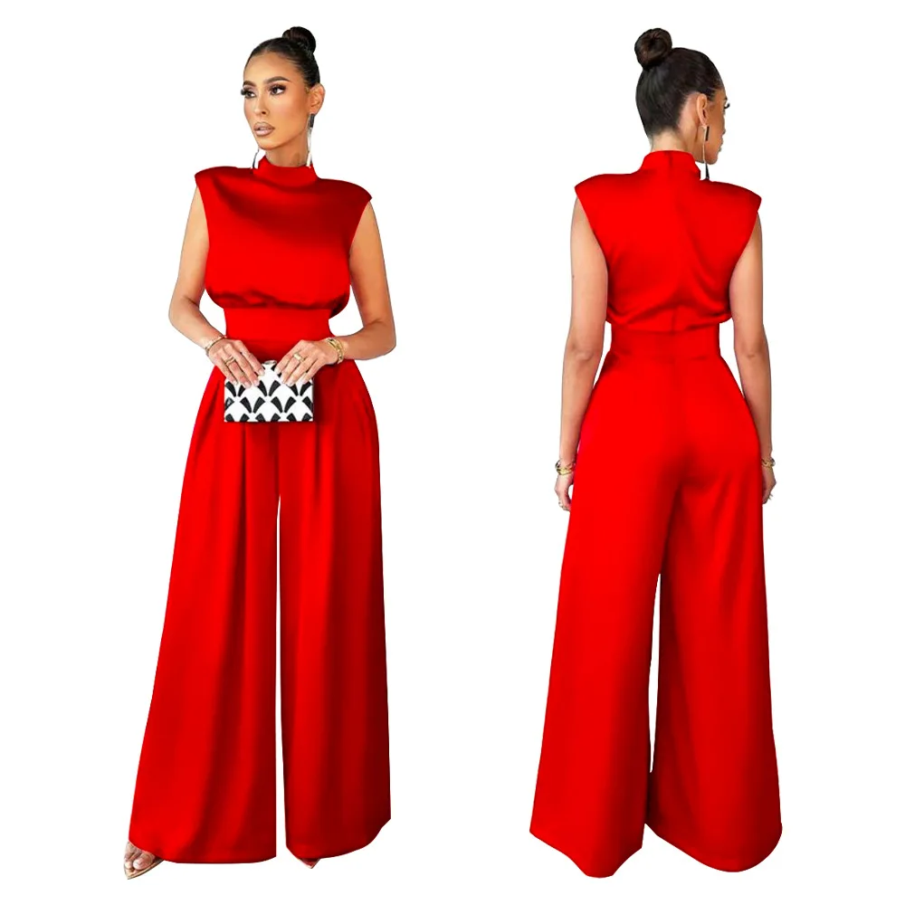 Women's 2025 New Fashionable Wide Leg Pants Solid Color High Neck Sleeveless Waist Cinched Jumpsuit
Women's 2025 New Fashionable Wide Leg Pants Solid Color High Neck Sleeveless Waist Cinched Jumpsuit