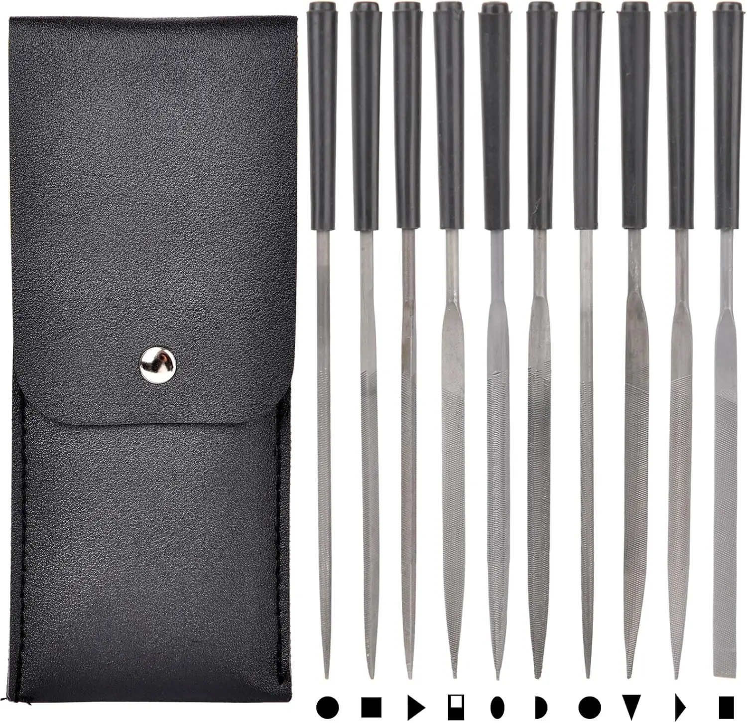 10pcs Mini Steel Needle Files in Synthetic Leather Case for Precision Sanding Wood Plastic Carving
10pcs Mini Steel Needle Files in Synthetic Leather Case for Precision Sanding Wood Plastic Carving