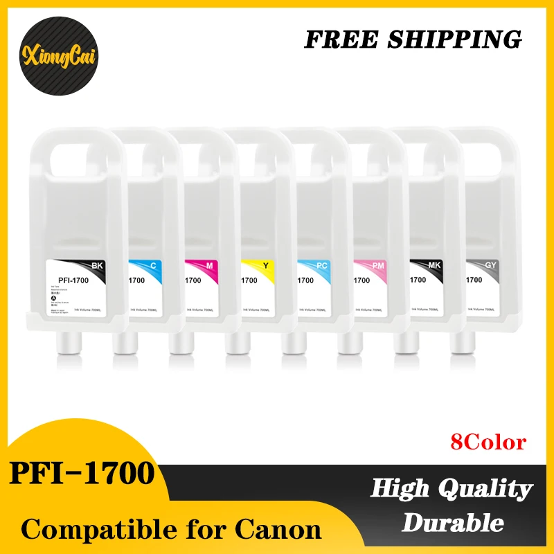 PFI-1700 Compatible Refillable Ink Cartridge With Permanent Chip For Canon PRO-2000 PRO-4000s PRO-6000s PRO-6100 8Colors/Set
PFI-1700 Compatible Refillable Ink Cartridge With Permanent Chip For Canon PRO-2000 PRO-4000s PRO-6000s PRO-6100 8Colors/Set