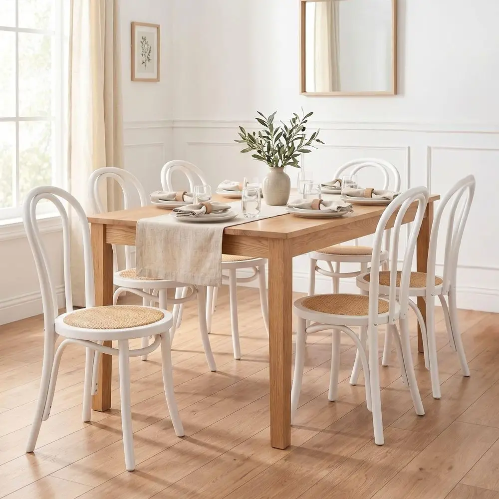 Bistro Dining Chairs Set of 6, Solid Bentwood Chairs with Rattan Seat, Classic Parisian Cafe Style Kitchen amp Dining Room Chai
Bistro Dining Chairs Set of 6, Solid Bentwood Chairs with Rattan Seat, Classic Parisian Cafe Style Kitchen amp Dining Room Chai