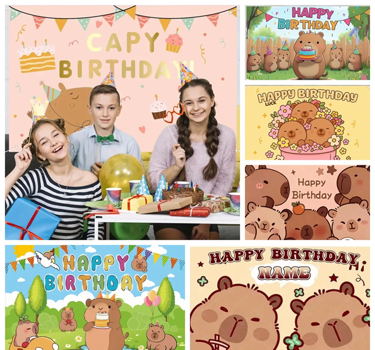 Cute Capybara Theme Birthday Background Cloth Colorful Pennant Balloon Cake Children Party Baby Shower Decoration Photo Props
Cute Capybara Theme Birthday Background Cloth Colorful Pennant Balloon Cake Children Party Baby Shower Decoration Photo Props