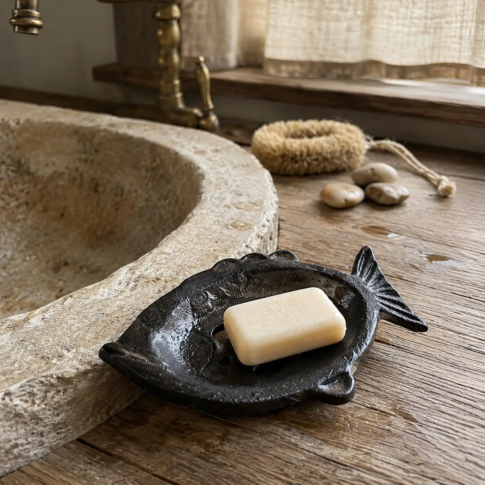 Fish Shaped Soap Holder Versatile Rustic Portable Iron Unique Soap Container Bathroom Organizer Decoration for Tabletop Bathroom
Fish Shaped Soap Holder Versatile Rustic Portable Iron Unique Soap Container Bathroom Organizer Decoration for Tabletop Bathroom