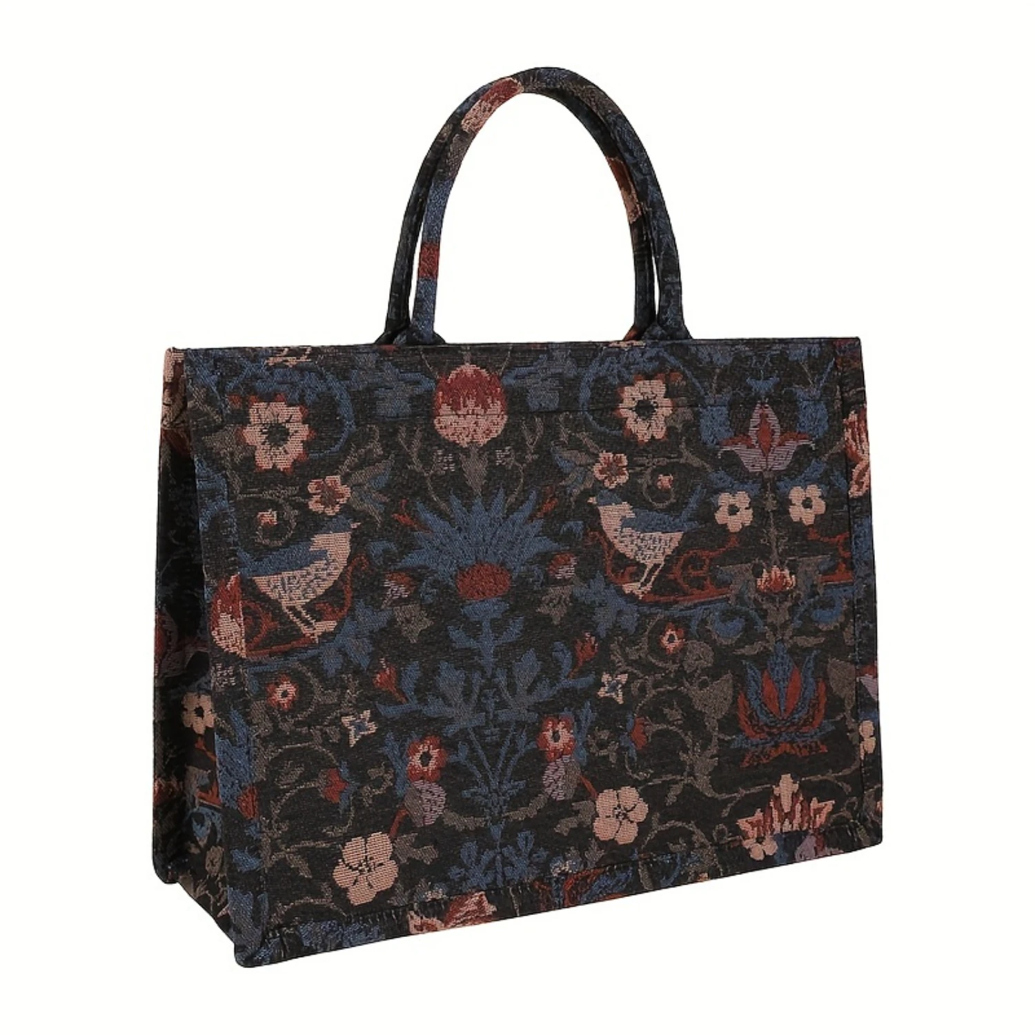 Embroidered Fabric Tote Bag, Versatile Fashion Large Capacity Handbag For Work & Travel
Embroidered Fabric Tote Bag, Versatile Fashion Large Capacity Handbag For Work & Travel