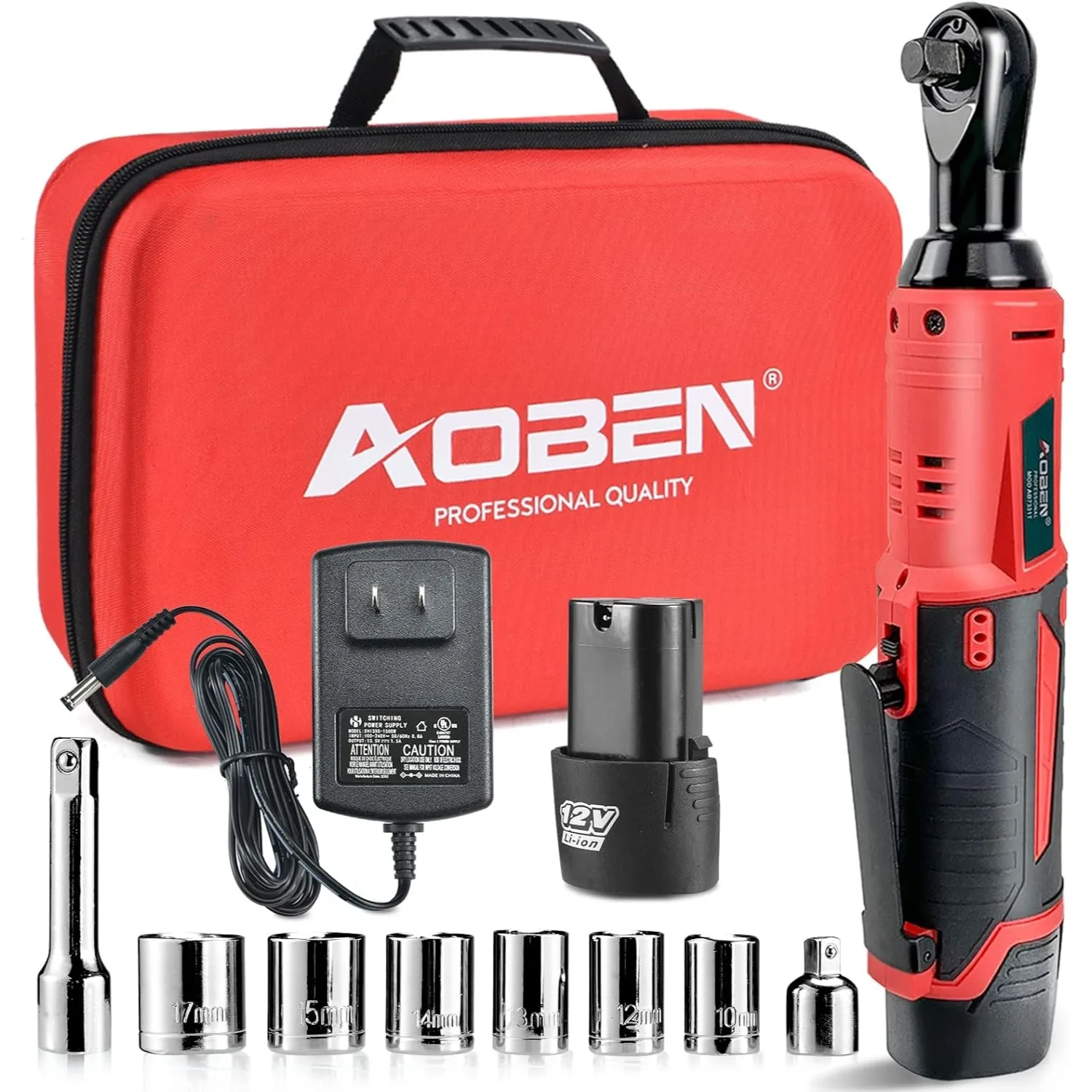 3/8" 12V Electric Ratchet Wrench Set, 40ft-lbs Torque, 2000mAh Battery & Charger
3/8" 12V Electric Ratchet Wrench Set, 40ft-lbs Torque, 2000mAh Battery & Charger