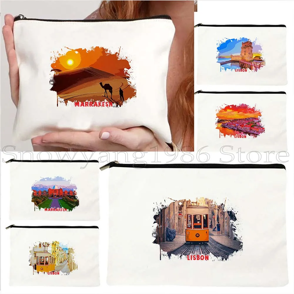 Lisboa lisbon Portugal Marrakesh Morocco Seoul Watercolor Ink Painting Canvas Cosmetic Makeup Card Bag Pencil Case Zipper Pouch
Lisboa lisbon Portugal Marrakesh Morocco Seoul Watercolor Ink Painting Canvas Cosmetic Makeup Card Bag Pencil Case Zipper Pouch