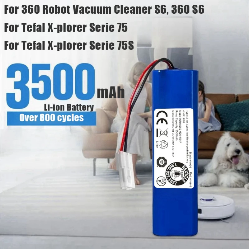14.4V 3500MAH 100% New Original Battery Pack Used for The Qihoo 360 S6 Robot Vacuum Cleaner of Components
14.4V 3500MAH 100% New Original Battery Pack Used for The Qihoo 360 S6 Robot Vacuum Cleaner of Components