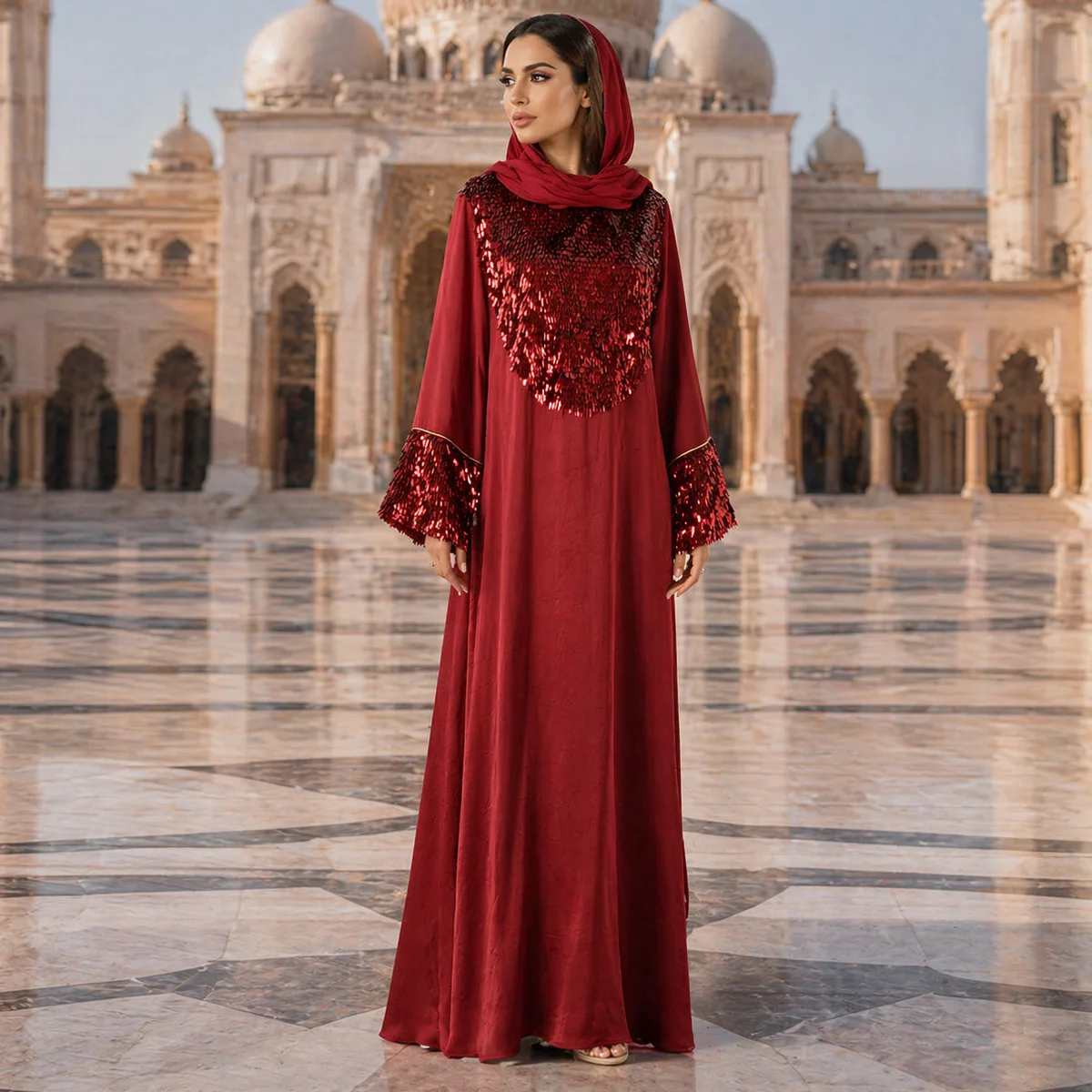 Satin Dubai Abaya Women Jalabiya Arabic Dress Ramadan Eid Evening Party Islam Muslim Abayas Regular-Fit Sequins Bugle Beads Trim
Satin Dubai Abaya Women Jalabiya Arabic Dress Ramadan Eid Evening Party Islam Muslim Abayas Regular-Fit Sequins Bugle Beads Trim