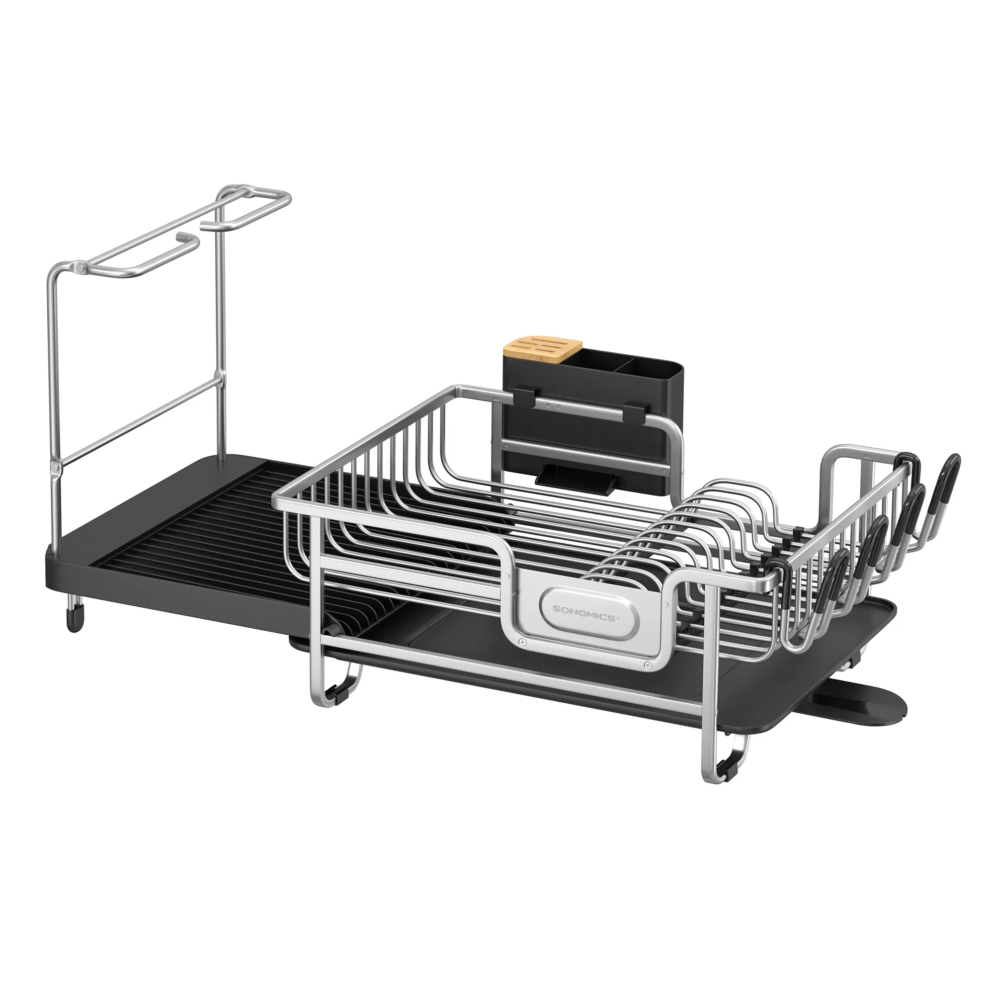 Aluminum dish drainer with removable drain plate and external dish rack Large capacity dish drying rack
Aluminum dish drainer with removable drain plate and external dish rack Large capacity dish drying rack