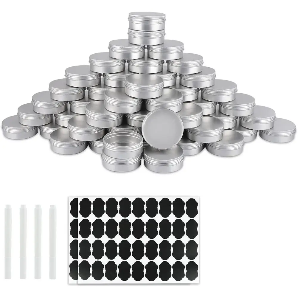 60 Pack Round Cans with Screw Lid 4 Oz Metal Tins DIY ood Candle Containers or Lotion Bars, Balms, Salve, Spices, Beard Balm, Cr
60 Pack Round Cans with Screw Lid 4 Oz Metal Tins DIY ood Candle Containers or Lotion Bars, Balms, Salve, Spices, Beard Balm, Cr