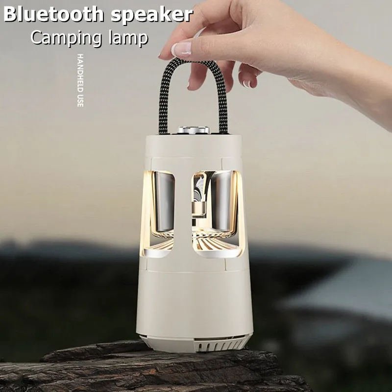 Wild Multifunctional Camping Lamp IPX5 Waterproof Lantern Speaker 3D Surround Sound Wireless Subwoofer Lamp with BT TF Card Play
Wild Multifunctional Camping Lamp IPX5 Waterproof Lantern Speaker 3D Surround Sound Wireless Subwoofer Lamp with BT TF Card Play