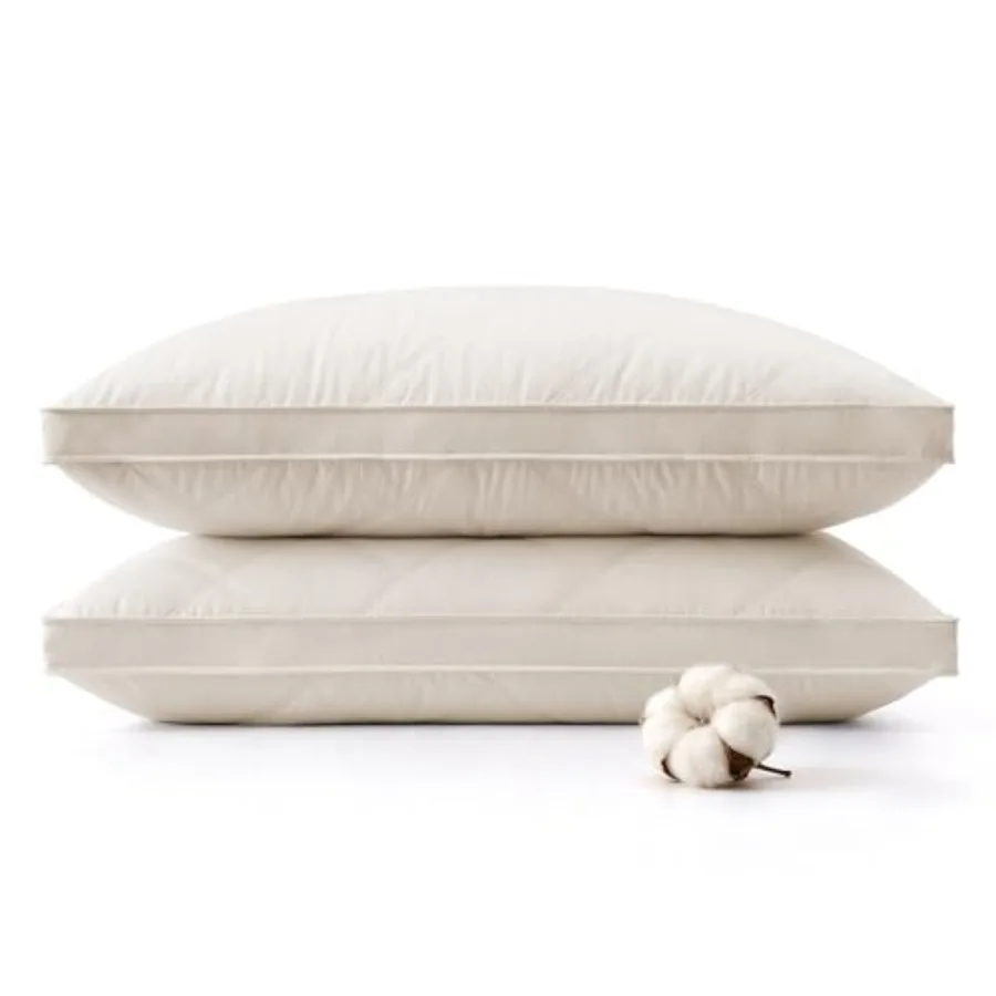 ® Goose Feathers and Down Pillows 100% Organic Cotton Cover Gusseted Pillow for Sleeping Hotel Collection Bed Pillows Queen Set
® Goose Feathers and Down Pillows 100% Organic Cotton Cover Gusseted Pillow for Sleeping Hotel Collection Bed Pillows Queen Set