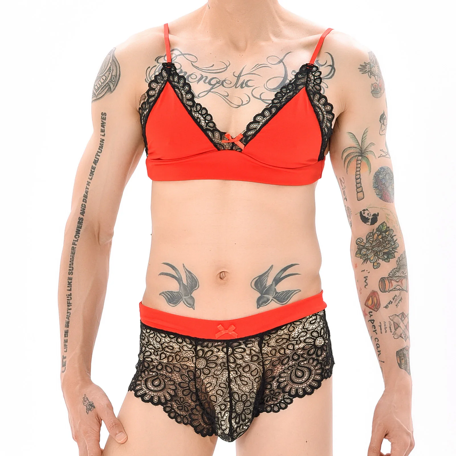 Men Sexy Crossdressing Erotic Sissy Lingerie Set See Through Mesh Lace Underwear Male Bra Top Transparent Boxers Fetish Customs
Men Sexy Crossdressing Erotic Sissy Lingerie Set See Through Mesh Lace Underwear Male Bra Top Transparent Boxers Fetish Customs