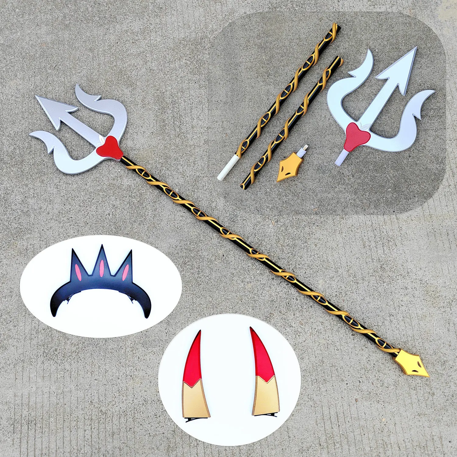 Charlie Morningstar Trident Spear Hazbin Hotel Cosplay Costume Horn Crown Prop Halloween Customized Accessory
Charlie Morningstar Trident Spear Hazbin Hotel Cosplay Costume Horn Crown Prop Halloween Customized Accessory