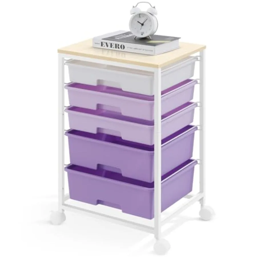 Utility Cart with 5 Drawers, Storage Drawer Cart with Wooden Tabletop and Lockable Wheels, Craft Storage Trolley Cart, 5-Tier R
Utility Cart with 5 Drawers, Storage Drawer Cart with Wooden Tabletop and Lockable Wheels, Craft Storage Trolley Cart, 5-Tier R