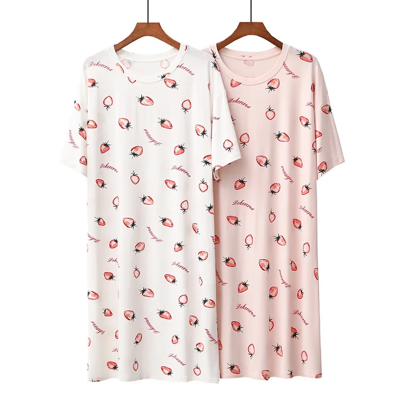 Summer Fashion New 3D Strawberry Print Girls' Dress Thin Cool Comfortable Nightdress Modal Women Plus Size Casual O-neck Pajams
Summer Fashion New 3D Strawberry Print Girls' Dress Thin Cool Comfortable Nightdress Modal Women Plus Size Casual O-neck Pajams