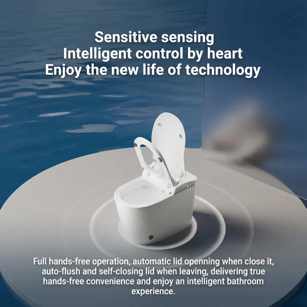 Luxury Modern Smart Toilet Floor-Mounted Ceramic S-Trap Double Flush Auto Foot Sensor Flush for Bathrooms Australian
Luxury Modern Smart Toilet Floor-Mounted Ceramic S-Trap Double Flush Auto Foot Sensor Flush for Bathrooms Australian