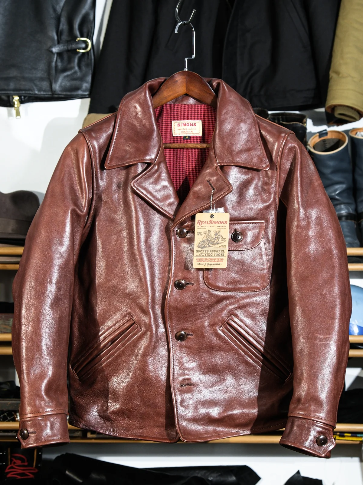 Real Simons Thiened Leather Jaet American Sle Wide oulder Large Arm Diameter Amber Brown hide ort Coat
Real Simons Thiened Leather Jaet American Sle Wide oulder Large Arm Diameter Amber Brown hide ort Coat