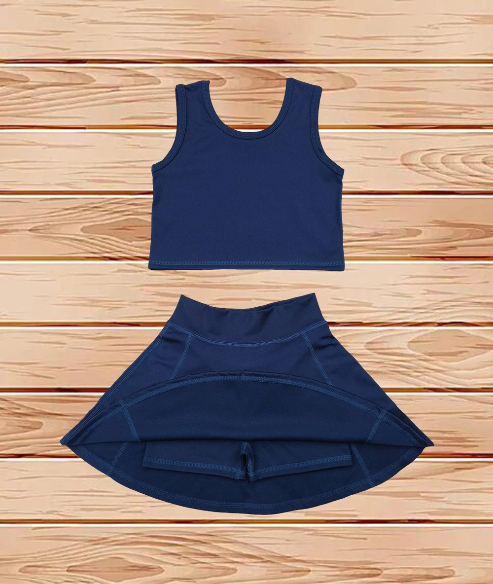 4.12 Wholesale Western Boutique children clothing Baby Girls Navy Vest Top Sports Skorts Clothes Sets 
4.12 Wholesale Western Boutique children clothing Baby Girls Navy Vest Top Sports Skorts Clothes Sets