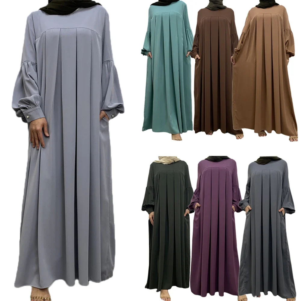 Plain Abaya for Women Islamic Clothing Ramadan Muslim Prayer Long Dress African Dresses Dubai Turkish Robe Pleated Pockets Dress
Plain Abaya for Women Islamic Clothing Ramadan Muslim Prayer Long Dress African Dresses Dubai Turkish Robe Pleated Pockets Dress