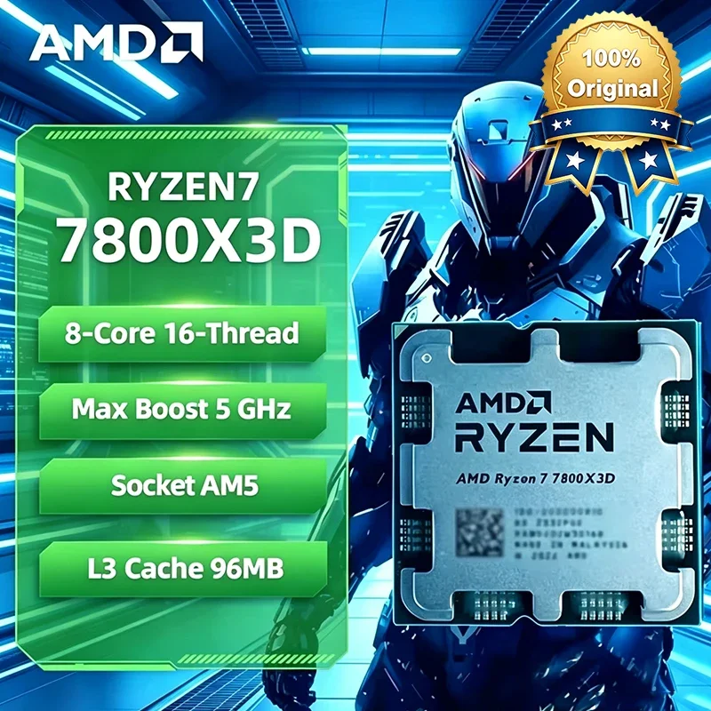 AMD Ryzen 7 7800X3D 8-Core 16-Thread B650 5NM 4.2GHz Socket AM5 L3=96M R7 7800X3D Processor 120W DDR5 No Fan
AMD Ryzen 7 7800X3D 8-Core 16-Thread B650 5NM 4.2GHz Socket AM5 L3=96M R7 7800X3D Processor 120W DDR5 No Fan