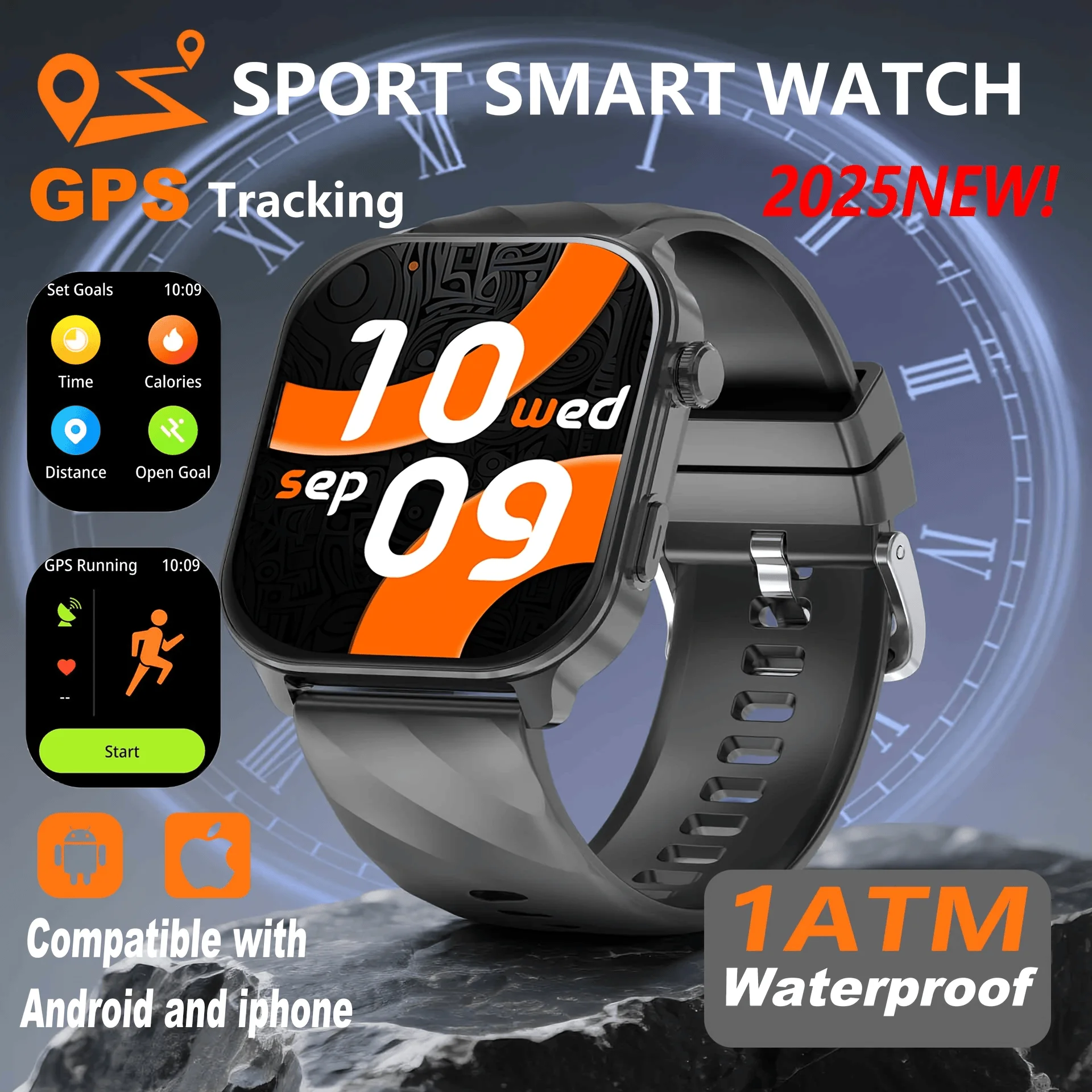 GPS Smart Watch, 2.01-inch Touch Screen, Over 100 Sports Modes, Sleep and Heart Rate Monitoring, Unisex Smart Wristwatch
GPS Smart Watch, 2.01-inch Touch Screen, Over 100 Sports Modes, Sleep and Heart Rate Monitoring, Unisex Smart Wristwatch