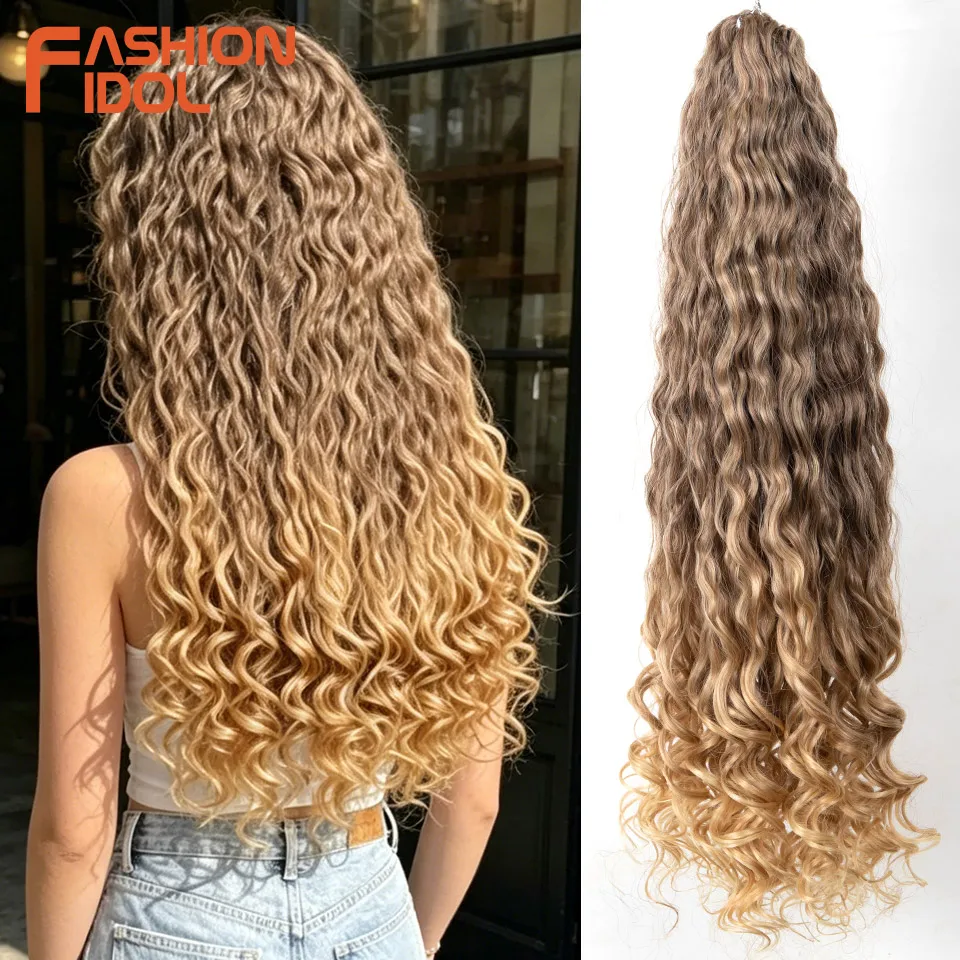 FASHION IDOL 22 Inch Deep Wave Crochet Hair Synthetic Ombre Brown Blonde Water Wave Braiding Hair Extensions for Women Daily Use
FASHION IDOL 22 Inch Deep Wave Crochet Hair Synthetic Ombre Brown Blonde Water Wave Braiding Hair Extensions for Women Daily Use
