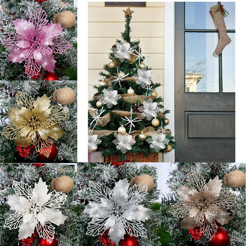 1/5pcs Artificial Christmas Glitter Flower Christmas Tree Hanging Xmas Party Decor DIY Christmas Decoration Xmas Baubles
1/5pcs Artificial Christmas Glitter Flower Christmas Tree Hanging Xmas Party Decor DIY Christmas Decoration Xmas Baubles