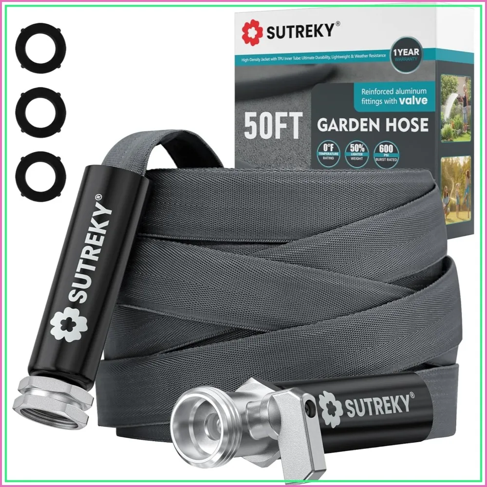 50ft Ultra Lightweight TPU Garden Hose, All-Weather Flexible, Leak-Free, Drinking Water Safe
50ft Ultra Lightweight TPU Garden Hose, All-Weather Flexible, Leak-Free, Drinking Water Safe