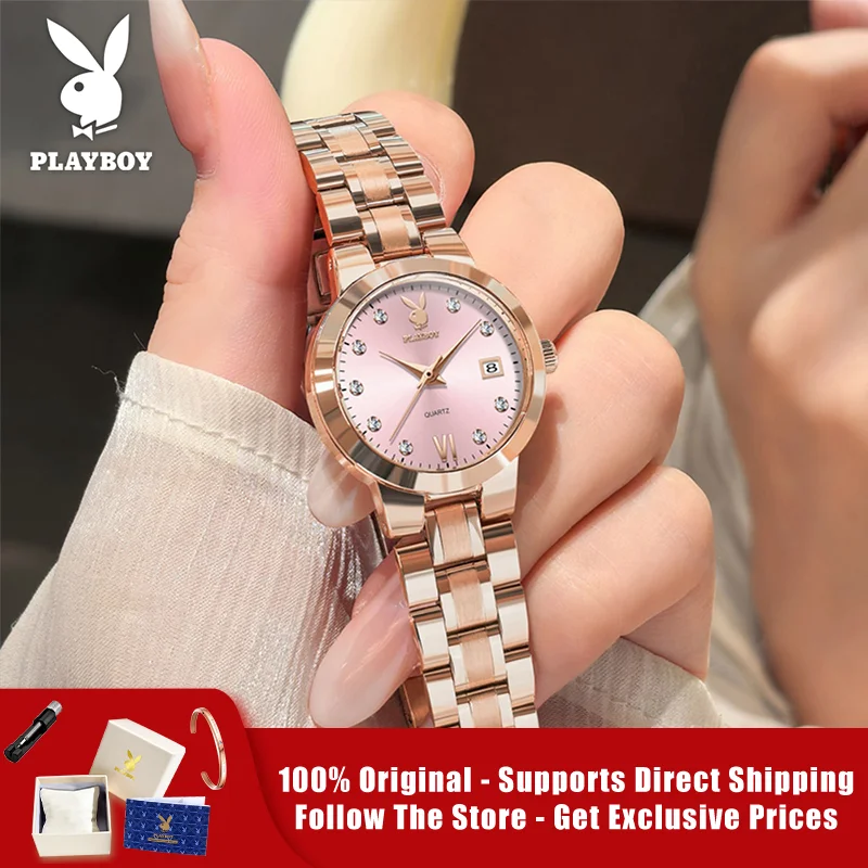 PLAYBOY 3105 Brand original authentic watch for woman Solid stainless steel strap calendar quartz women's watch
PLAYBOY 3105 Brand original authentic watch for woman Solid stainless steel strap calendar quartz women's watch