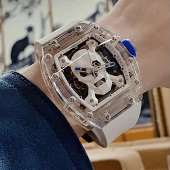 CRONUSART Men Automatic Watch 50mm Tonneau Mechanical Wristwatch Sapphire Case & Mirror Luminous Fluororubber Strap Skull Dial
CRONUSART Men Automatic Watch 50mm Tonneau Mechanical Wristwatch Sapphire Case & Mirror Luminous Fluororubber Strap Skull Dial